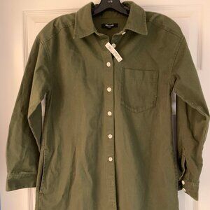 New NWT Madewell Olive Green Shirt dress - XS